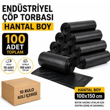 Liva Ambalaj Endüstriyel Çöp Torbası Hantal Boy 100X150 cm Siyah 10'lu Rulo 100 Adet - Ekstra Dayanıklı Sızdırmaz
