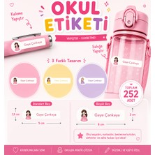 Vuud Kişiye Özel Pastel Mat Renkli Okul Etiketi Seti 252 Adet - Prenses Serisi Isim Etiketi (Kalem, Suluk, Defter)