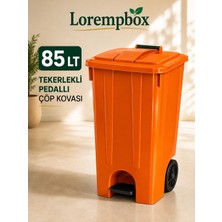 Lorempbox 85 Lt Tekerlekli Pedallı Çöp Kovası | Ağır Hizmet Tipi Plastik Çöp Konteyneri | Ev, Ofis, Otel, Restoran ve Hastane Kullanımına Uygun
