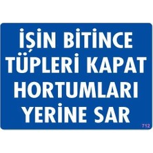 Kentex Mey Ithalat® Işin Bitince Tüpleri Kapat Hortumları Yerine Sar Levhası 25X35 Kod: 712