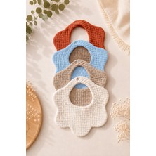 3Baby 4'lü - %100 Organik Pamuklu 8 Katlı Müslin Bebek Mama Önlük & Salya Önlüğü