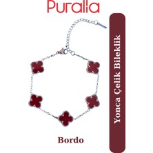 Puralia Bordo Renkli Çelik Bileklik