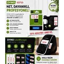 Puun Dymo D1 53715 S0720940 Muadil Etiket Kaseti 24MM x 7mt Beyaz Etikete Kırmızı Yazı Güçlü Yapışkan Labelpoint 200 Uyumlu