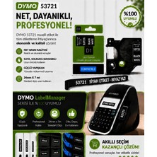 Puun Dymo D1 53721 S0721010 Muadil Etiket Kaseti 24MM x 7mt Siyah Etikete Beyaz Yazı Yapışkan Labelmanager 350D Uyumlu