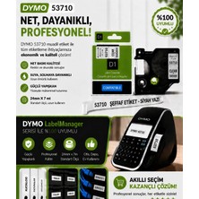 Puun Dymo D1 53710 S0720920 Muadil Etiket Kaseti 24MM x 7mt Şeffaf Etikete Siyah Güçlü Yapışkan Labelmanager 350D Uyumlu