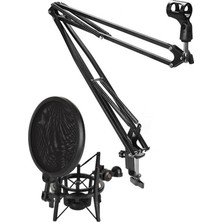 1001 NB40 Masa Mikrofon Standı (Sehpa) + SH-101 Pop Filtre ve Shock Mount Set