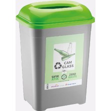 1001 Cam Atık Kovası Glass Geri Dönüşüm Kutusu Cafe Otel Çöp Kutusu Eczane Çöp Kovası 50 Lt