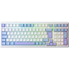 1001 F99 Mekanik Rgb Graywood V4 Switch 3 Modlu Kablosuz Makrolu Hot Swap Türkçe Q Klavye Mavi
