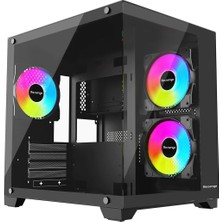 1001 Nova 3 Rgb Fanlı Temperli Cam Panel Boş M-Atx Gaming Oyuncu Bilgisayar Kasası