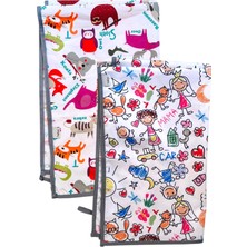 1001 Zoo Family Ikili Ekonomik Set Sıvı Geçirmez Alt Açma Örtüsü Bebek Bakım Örtüsü 65X80CM B