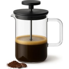 1001 French Press, 0,40 L Cam Kahve ve Çay Demliği, Borosilikat Cam, Bpa Içermez, Isıya Dayanıklı,