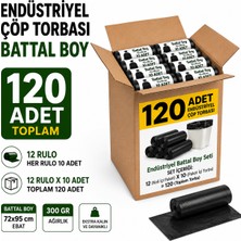 Liva Ambalaj Endüstriyel Battal Boy Çöp Torbası Seti 72X95 cm Siyah - Koli Içi 120 Adet (12 Rulo x 10 Adet)