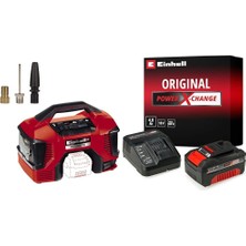 1001 Pressıto Hibrit, Akülü-Elektrikli Kompresör + Einhell 18V 4,0 Ah Pxc Starter Kit, Akü & Şarj Ci