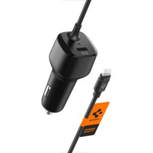 1001 47W Usb-C 2 Port Araç Içi Hızlı Şarj Aleti + Lightning Şarj Kablosu Güç Adaptörü Çakmakl�