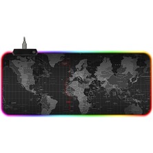 1001 Büyük Boy Xxl 80X30 cm Pc Kısayol Kodlar Desenli Rgb LED Işıklı Gaming Gamer Oyuncu Mouse Pad