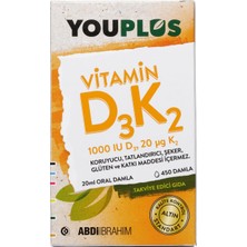 1001 Vitamin D3K2 1000 Iu 20 ml Oral Damla