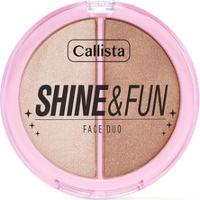 1001 Callista Shine & Fun Face Duo 100 Sparkle Crew Allık & Aydınlatıcı Paleti