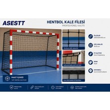 ASESTT Hentbol Kale Filesi 1 Çift 200X300X100 cm 2 mm Siyah Polyamid 15X15 cm Göz Aralıklı