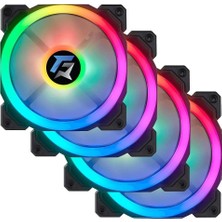 1001 7r Pro Seri (4'lü Set) Rainbow Ledli Sessiz 120MM 12CM Kasa Fanı