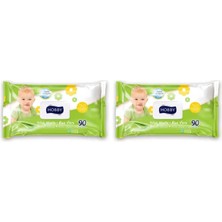 1001 Islak Havlu Aloe Vera Kapaklı 90'lı (2 Paketi)