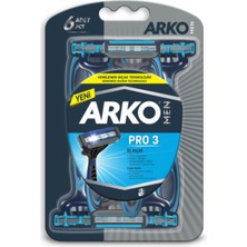 1001 T3 Pro 3 Bıçaklı Tıraş Bıçağı, 6'lı