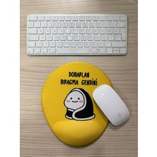 1001 Dobarlan Bıragma Gendini Baskılı Bilek Destekli Oval Mouse Pad (Sarı)