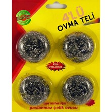 1001 4'lü Ekonomik Paket Toptel Bulaşık Ovma Teli Yağ Kir Leke Tutmaz Kolay Temizlenir Eco Pack
