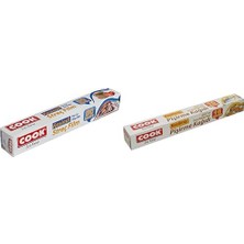 1001 Kesimli Streç Film 30 cm x 50 M ve Cook Pişirme Kağıdı Kesilmiş (16 Yaprak) 42 x 37 cm