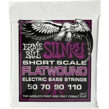 1001 Power Slinky Flatwound Kısa Ölçekli Elektrik Bas Telleri 50-110 Ayar (P02817)
