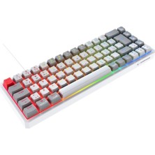 1001 Yoru Mını Beyaz/gri Type-C Bağlantılı Outemu Red Swich Q Mekanik Gaming Oyuncu Klavye Rgb