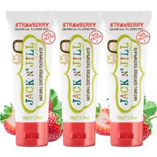 1001 Jack N' Jıll Jack N Jill Doğal Sertifikalı Diş Macunu - Çilek Aromalı 3’lü Paket (3X50G)