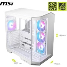 1001 Mag Pano 100R Pz Whıte Temperli Cam 3X120MM 1X120MM Argb Fan Atx Beyaz Panoramik Gaming Bilgisayar K