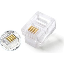 1001 PX-6P4C RJ11-4LÜ 4 Pinli Konnektör, 100’LÜ Paket 6P4C Telefon Jack, RJ11 Telefon Kablo Ucu, Mod