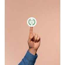 1001 Yeşil Renkli Zemzem Suyu Etiketi Hediye Sticker Kabe Mekke Medine Yuvarlak Mat Çıkartma 4 cm 40 A