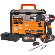 1001 WX354.4 20VOLT/4.0AH Li-Ion Çift Akülü Kömürsüz Profesyonel Şarjlı Darbeli Matkap