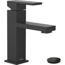 1001 Revyl Mat Siyah Tek Kolu Tek Delikli Modern Banyo Lavabo Bataryası Isteğe Bağlı Deckplate ve Ya