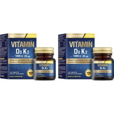 1001 D3K2 120 Tablet - 1000 Iu D3 Vitamini, 25 Mcg K2 Vitamini (2 Paketi)
