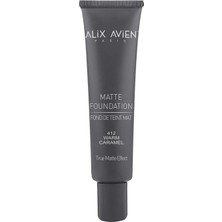1001 Uzun Süre Kalıcı Doğal Mat Bitişli E Vitamini Içeren Mat Fondöten- Matte Foundation 412 Warm