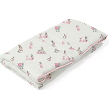 1001 Deux Lapıns% 100 Pamuk Çantalı Pratik Katlanabilir Alt Değiştirme Matı - Bébé Lapin Rose Pad1