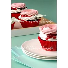 1001 Takribi 200 Adet Standart Boy Kırmızı Muffin Kek Kalıbı, Browine Kalıbı 40X30 Mm, Cupcake Ka�