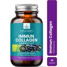1001 Immun Collagen 30 Tablet Bağışıklık Güçlendirici Hidrolize Kolajen Peptitleri Tip 1 3 + B. Gl