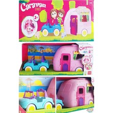1001 Oyuncak Karavan Seti 2 Adet Bebek 2 Adet Pet Hayvan Pembe PS118702