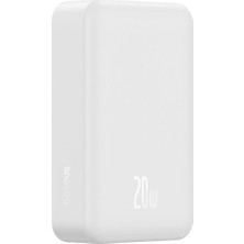 1001 Enerfill FM41 Mini Manyetik Powerbank 20.000 Mah 20W - Beyaz (C'den C'ye 20V/3A 30CM Beyaz Kablolu)