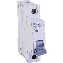 1001 6VTB-1C10 Otomatik Sigorta 6ka C Tipi 1 Kutup 10A