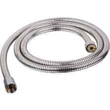 1001 Duş Spirali Uzayan 200CM - 240CM. Çift Kenetli Banyo Duş Hortumu 54400, Krom Renk
