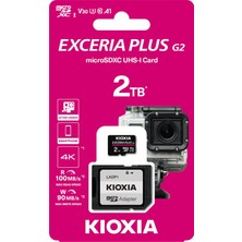 1001 2tb Exceria Plus G2 Micro Sdxc 4K 100/90MB/SN Hafıza Kartı (Sd Adaptörlü)
