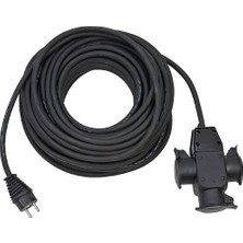1001 Şantiye Uzatma Kablosu, 3 Bölmeli Kauçuk Kavramalı, IP44, 25 M, H07RN-F3G1,5