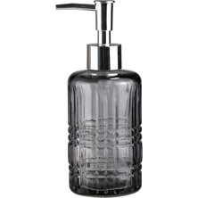 1001 Cam Sıvı Sabunluk,yıldız Desenli Gri 300ML 6,8X17,6CM