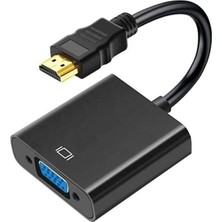 1001 Tablet Projeksiyon Notebook Uyumlu HDMI To VGA Kablo Siyah