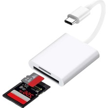1001 Type-C Girişli iPhone 15 16 Serilerine Uyumlu Kart Okuyucu Sd Kart Adaptörü Tf Kart Okuyucu Disk